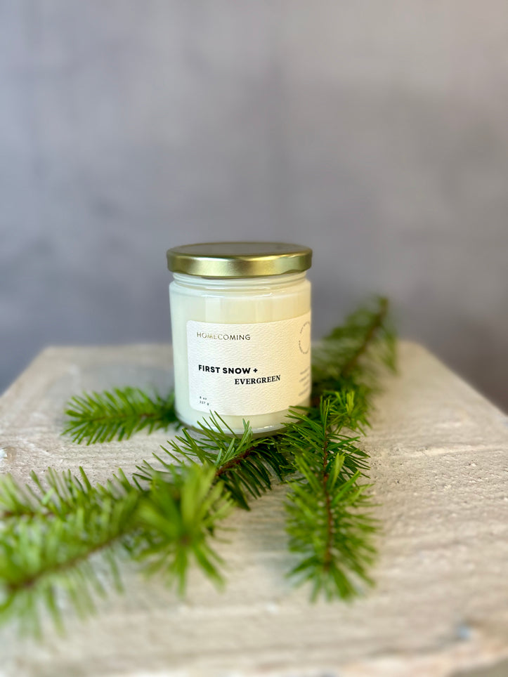 Homecoming Candle - First Snow + Evergreen