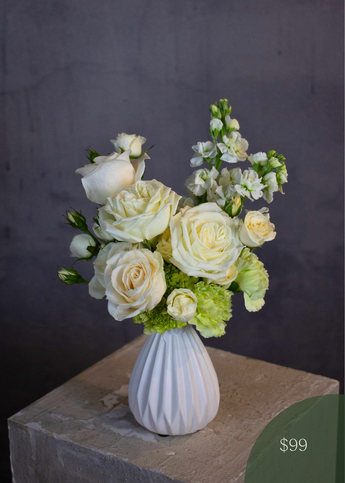 White and Green Designer's Choice Arrangement