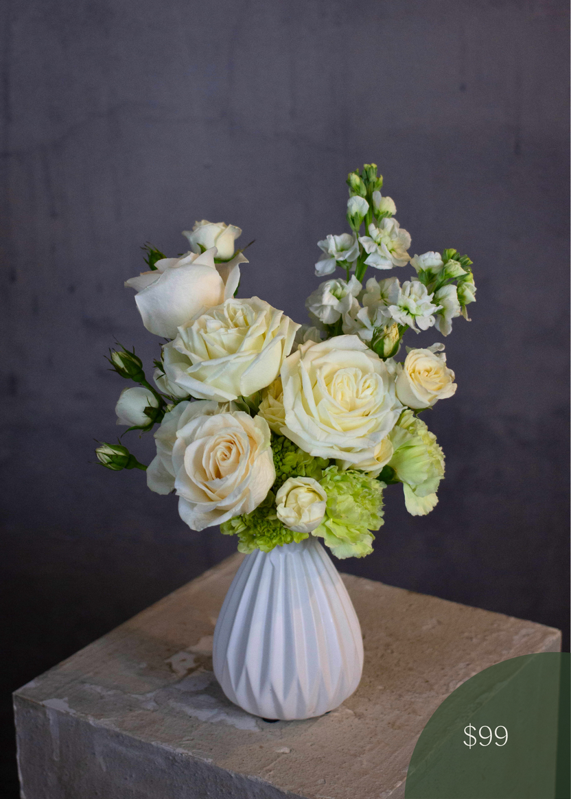 White and Green Designer's Choice Arrangement